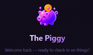 The Piggy pay-cycle dashboard showing upcoming payments and projected balances